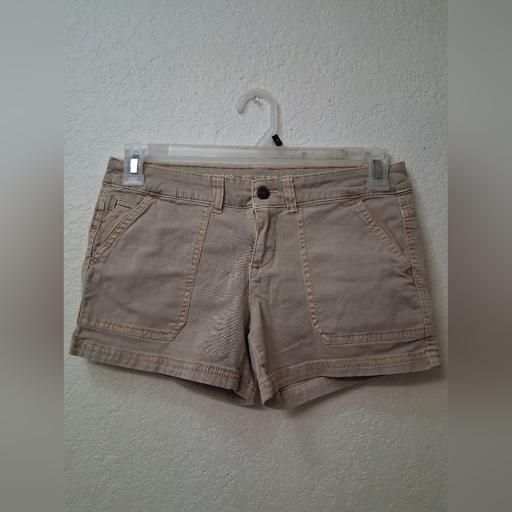 Beige Casual Shorts